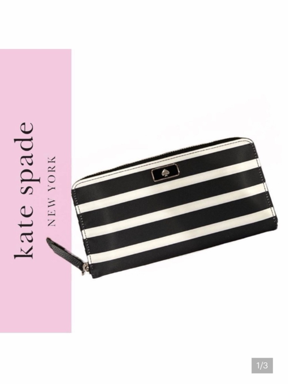 Kate Spade New York Dawn Sailing Stripe Large Nylon Zip Around Wallet